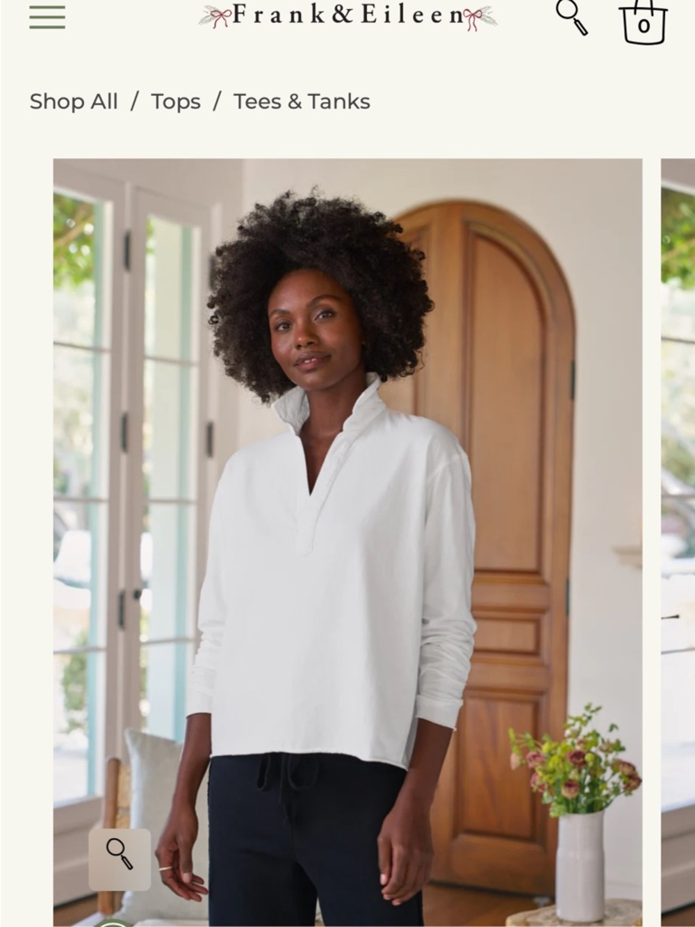 Frank & Eileen White Collared Popover Henley